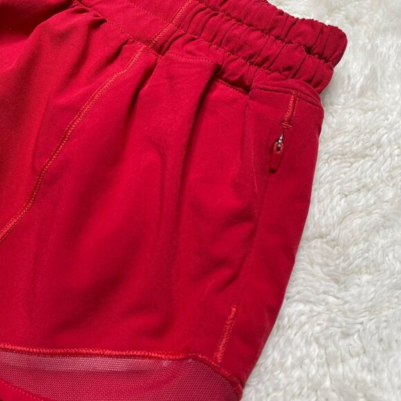 Lululemon #LW7AUSR Women's Red Hotty Hot Low-Rise Lined Shorts Size 8 - Picture 8 of 8